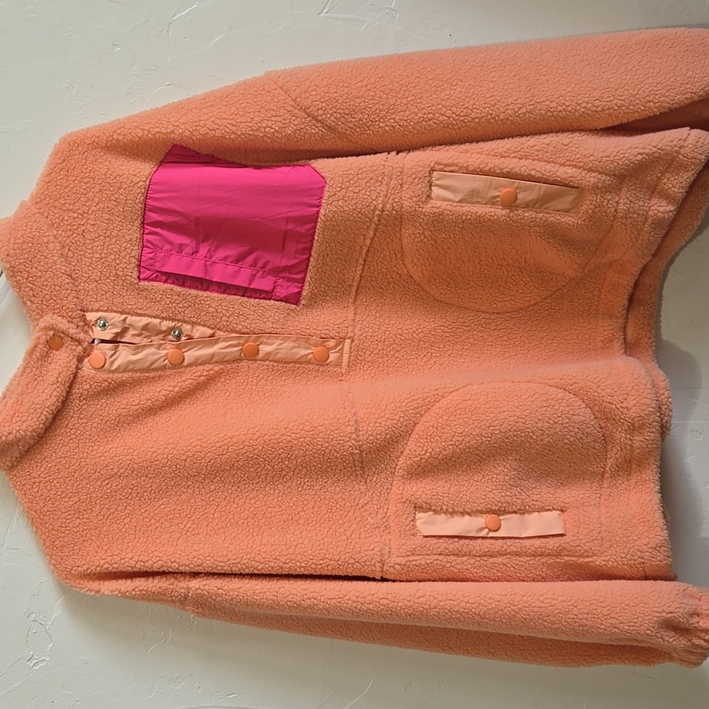 Pink Lily Fleece Button Up Womens Small